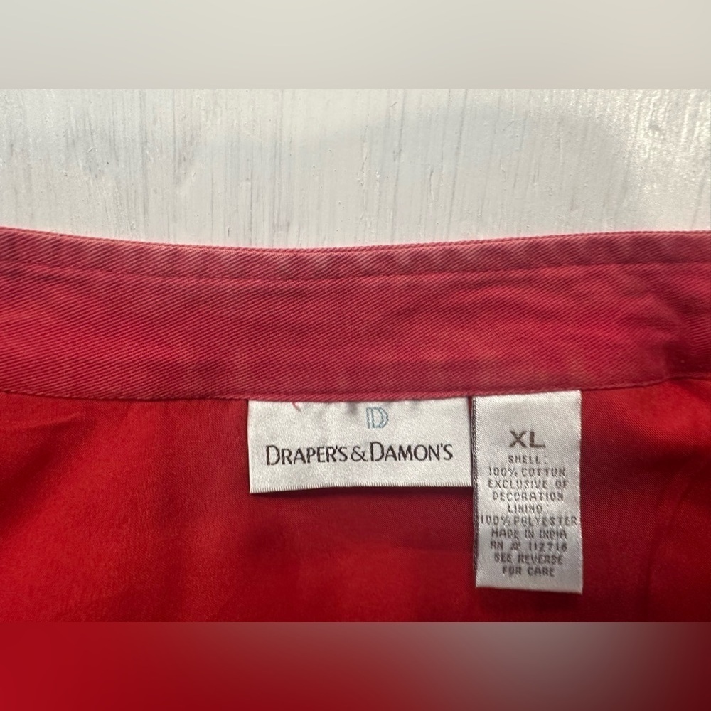 Draper’s & Damon’s Jacket XL Red Floral Embroidered Sequin Beaded Button Front - Picture 8 of 9